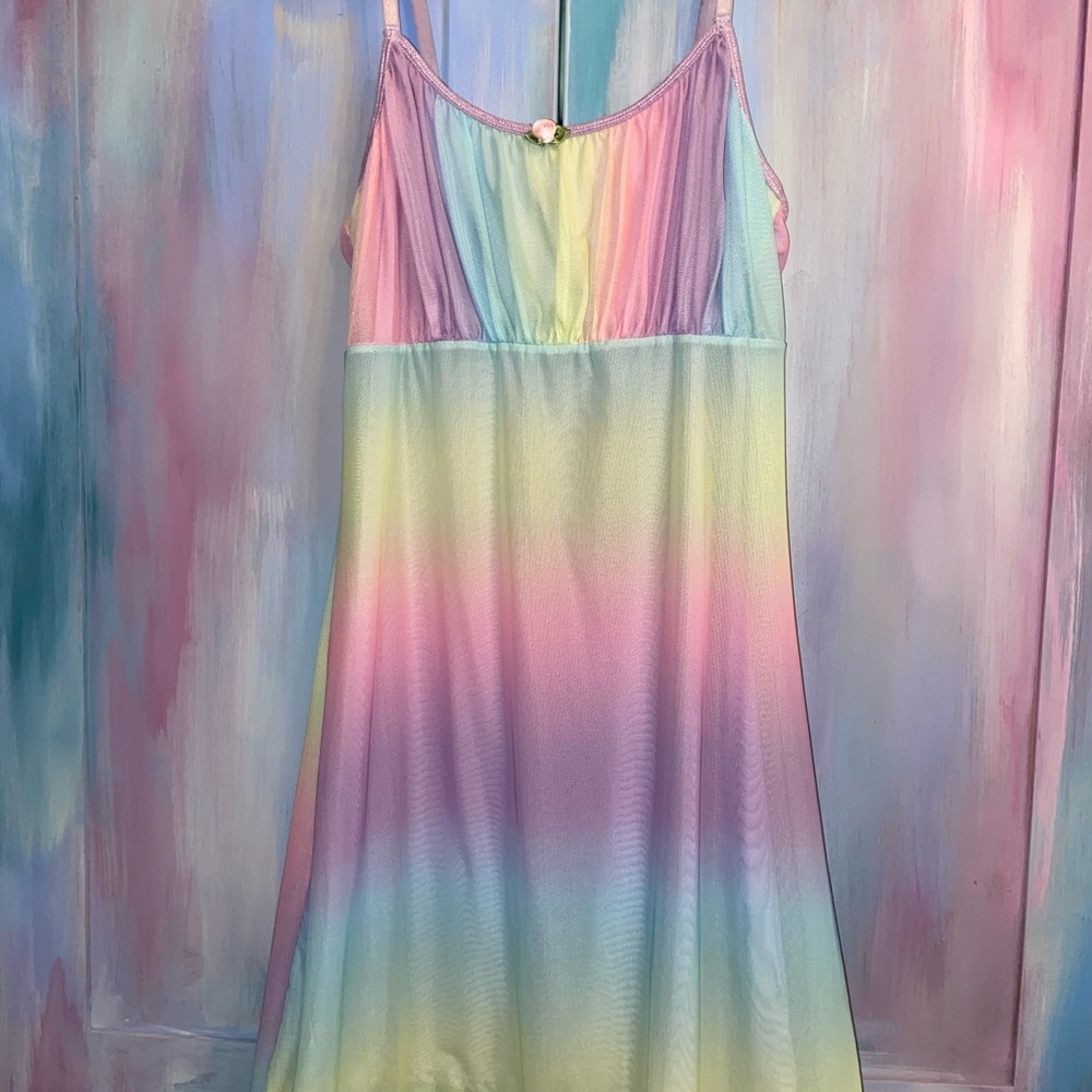 dolls kill sugar thrillz nwt ombré rainbow dress